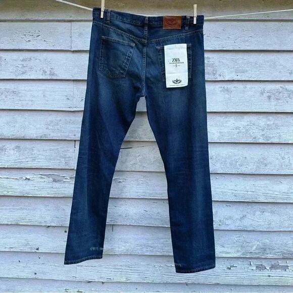 Zara jeans the selvedge slim dark denim size 12 - Picture 2 of 6